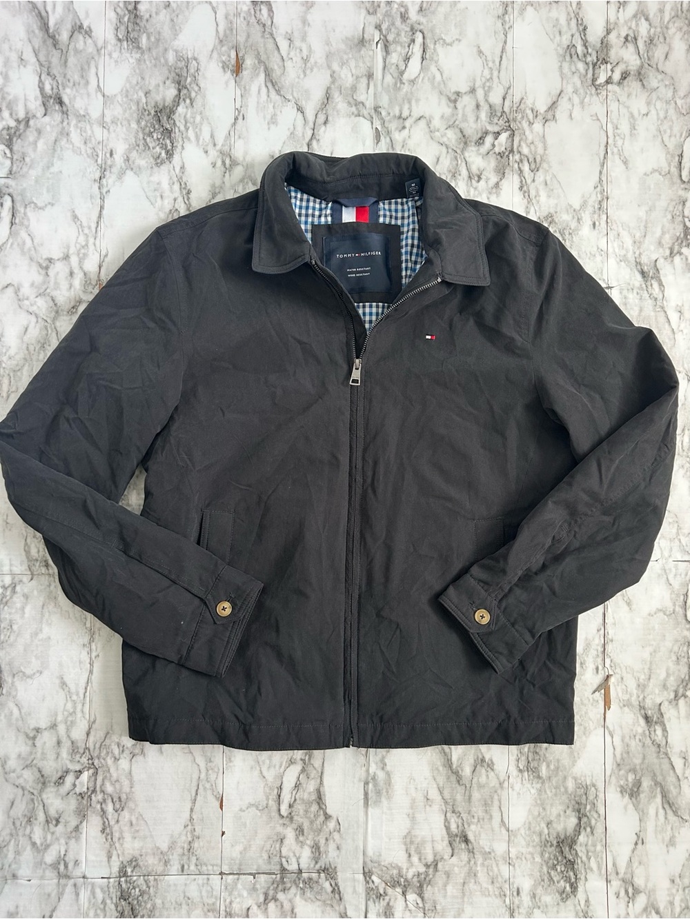 Tommy Hilfiger men’s size medium Harrington style full zip water wind resistant